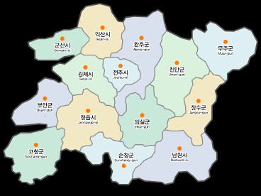 전북 지역 지도